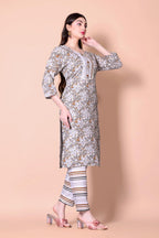Shiv Textiles Pure Cotton Kurta Pant Set For Women
