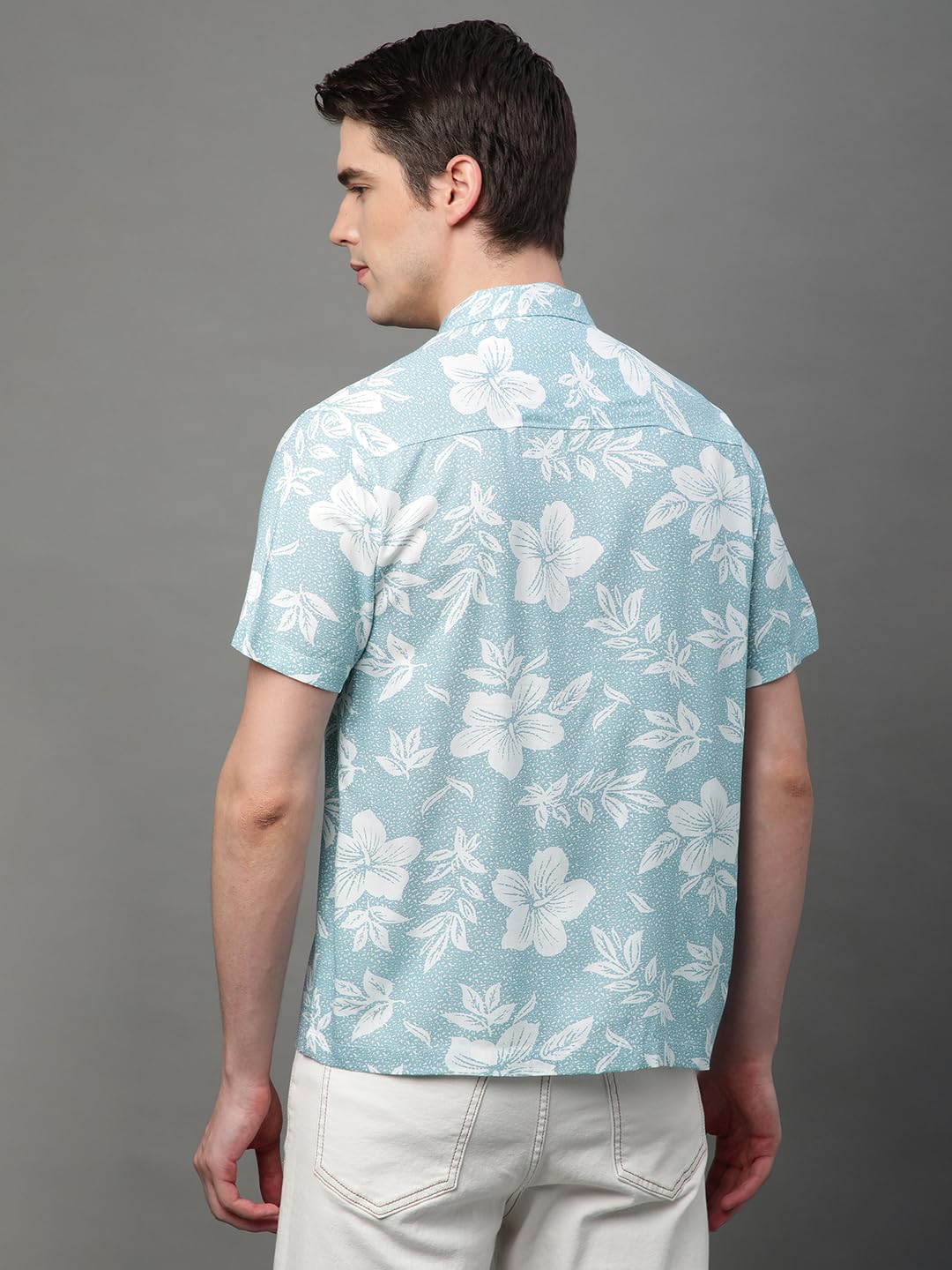Besix MenS Rayon Floral Printed Shirt With Spread Collar Half Sleeve Standard Length Regular Fit | Shirt For Man Branded | Hs_4