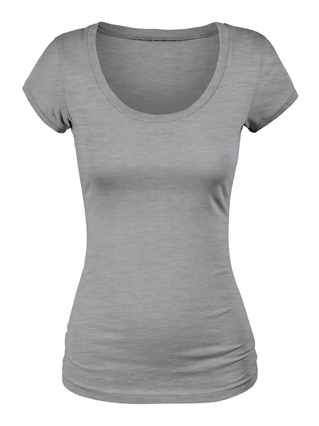 Emmalise Women's Short Sleeve Tshirt Scoop Neck Tee Value Set (3Pk, Olive, Deep Jungle, HTH Gry, Small)