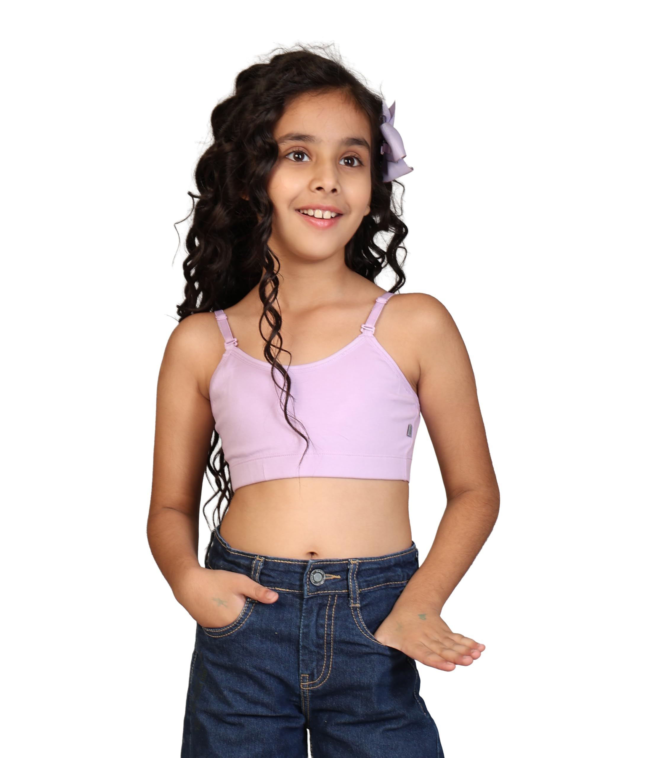 Kyda Kids Girls Antibacterial Cotton Solid Non Padded, Beginners Bra For Girls