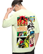 Bewakoof Official Marvel Merchandise Doctor Strange Men Graphic Print Oversized Fit Half Sleeve Round Neck Cotton T-Shirt_659873