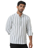 Jompers Mens Woven Design Cotton Short Kurta