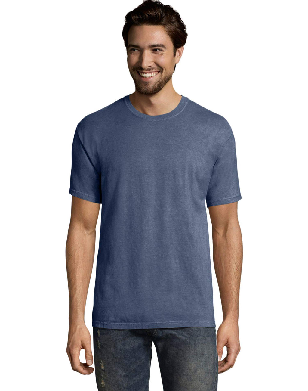Mens garment-Dyed T-Shirt - BLAcK - S(D0102H7DAY2)