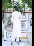 ANNI DESIGNER Womens Cotton Blend Straight Printed Kurta with Pant & Dupatta (BURSH-Peach-NW-CMD_XXL_Peach_XX-Large)
