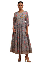 Soch Women Chiffon Floral Print Dress with Thread Work
