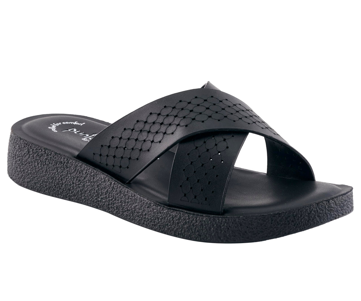 puntoblu Ultra Comfort Flat Slippers for Women| Cushioned Footbed | Laser Cut Design| Anti SKid & Lightweight Stylish SlipOn Fl 5