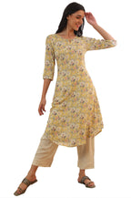 Aurelia Women'S Yellow Printed A-Line Kurta (Size: Xl)-A15591-508942