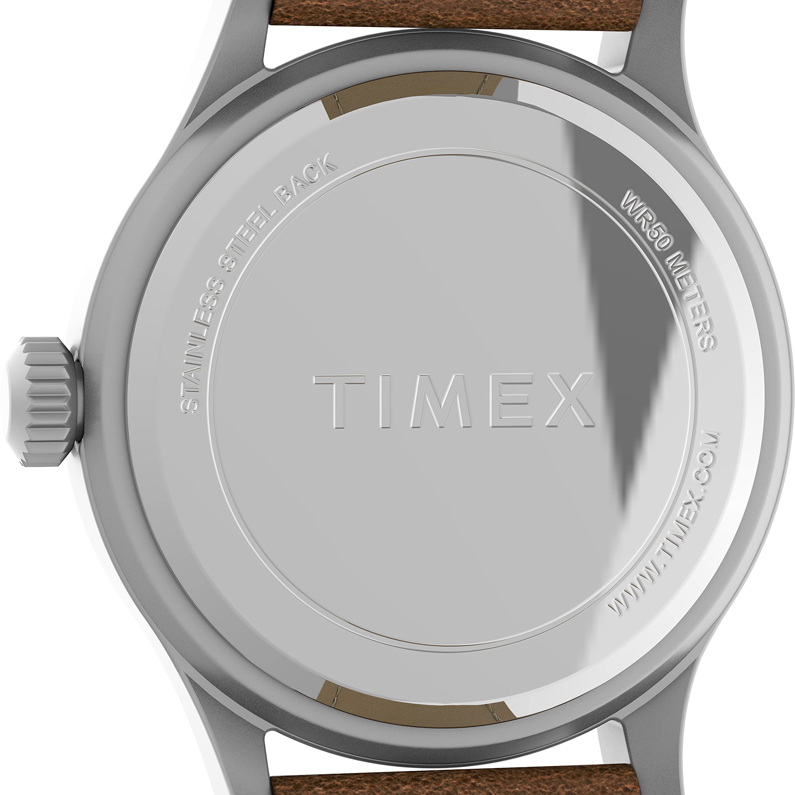 Timex Men's Expedition Scout 40mm Watch - Silver-Tone Case Green Dial with Brown Leather Strap
