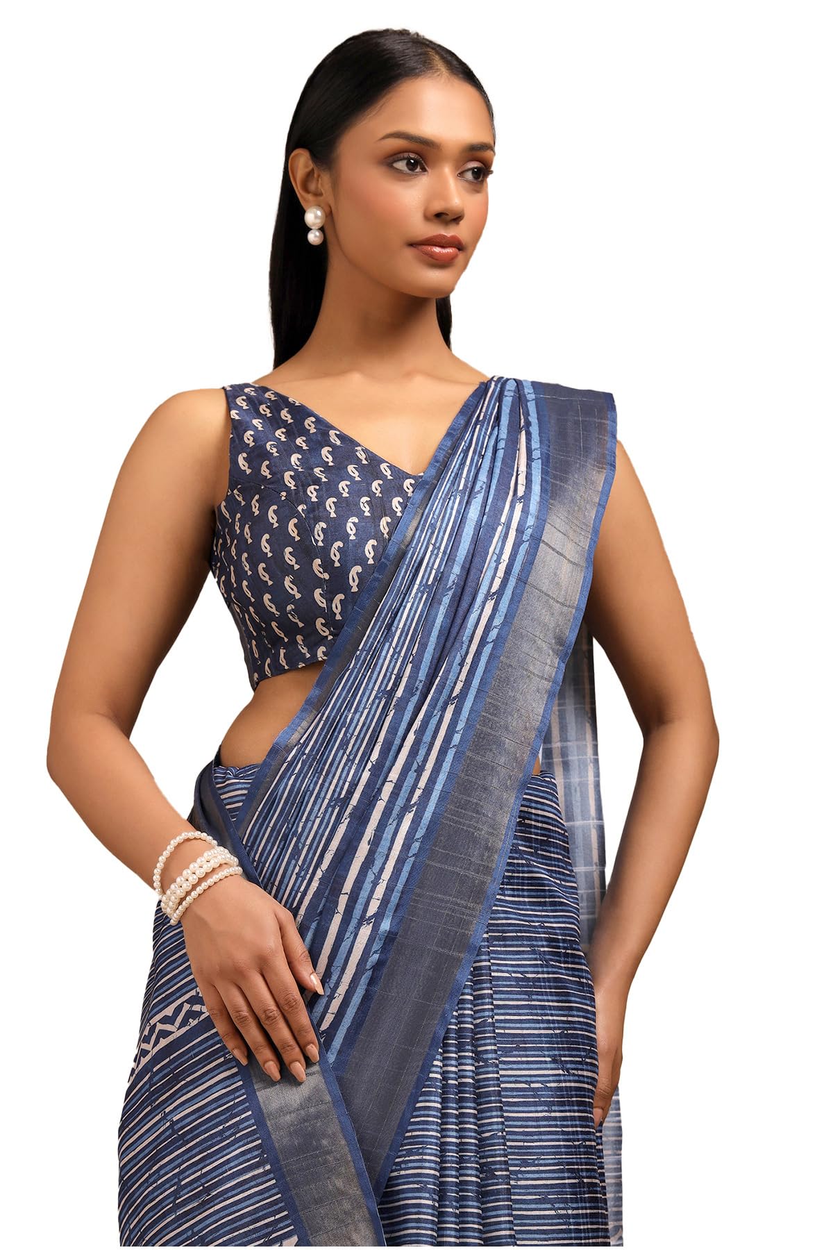 Soch Women Art Silk Striped Saree