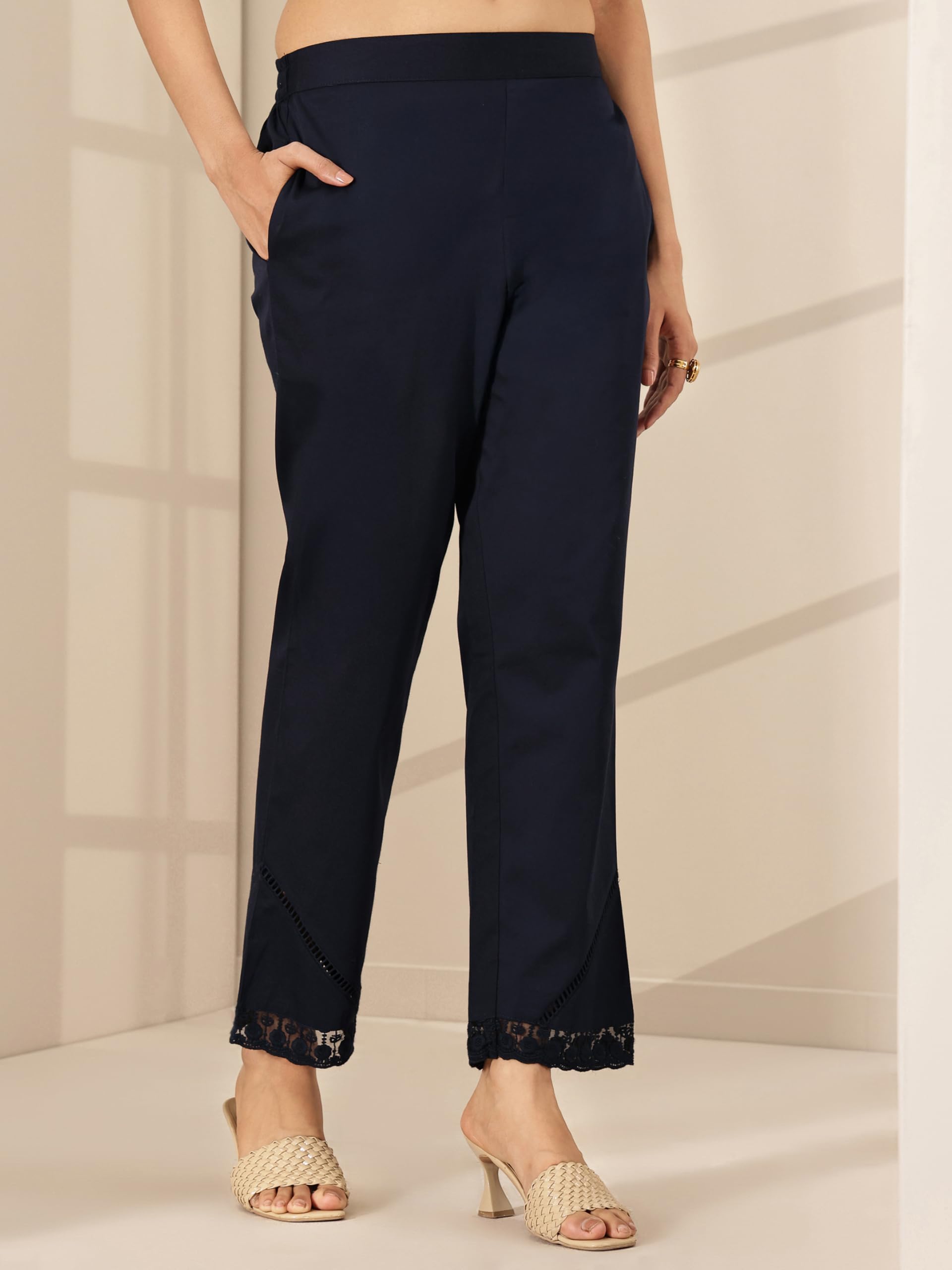 Libas WomenS Regular Trousers (Pl1636 Blue