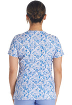 Dickies EDS Women Scrubs Top V-Neck Print DK616, XS, Texture Tiles