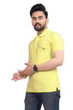 More & More MenS Solid Regular Fit T-Shirt (Bb Polo Tshirt_Lemon