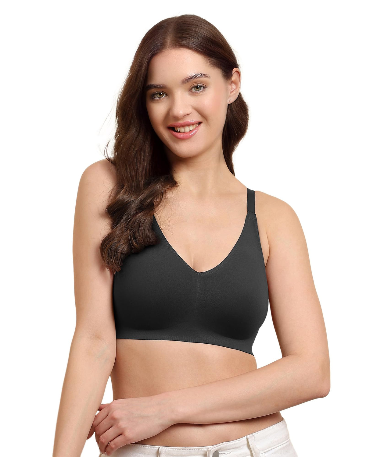 Tweens Cotton NonPadded Bonded Bra For Women | Full Coverage WireFree Bra | Hidden Concealer | Seamless NoDig Comfort | Breat 36
