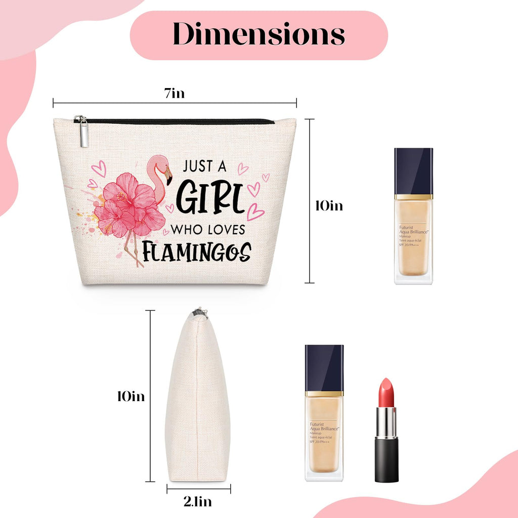 GevGuxLuo Flamingo Gifts for Flamingos Lovers, Flamingo Makeup Bag for Women with Mirror, Flamingos Birthday Gifts for Daughter