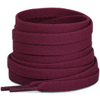 Puzeam Upgrade Tight Weave Flat Shoelaces 28 Colors 5/16 Wide Shoe Laces for Sneakers-Burgundy-120