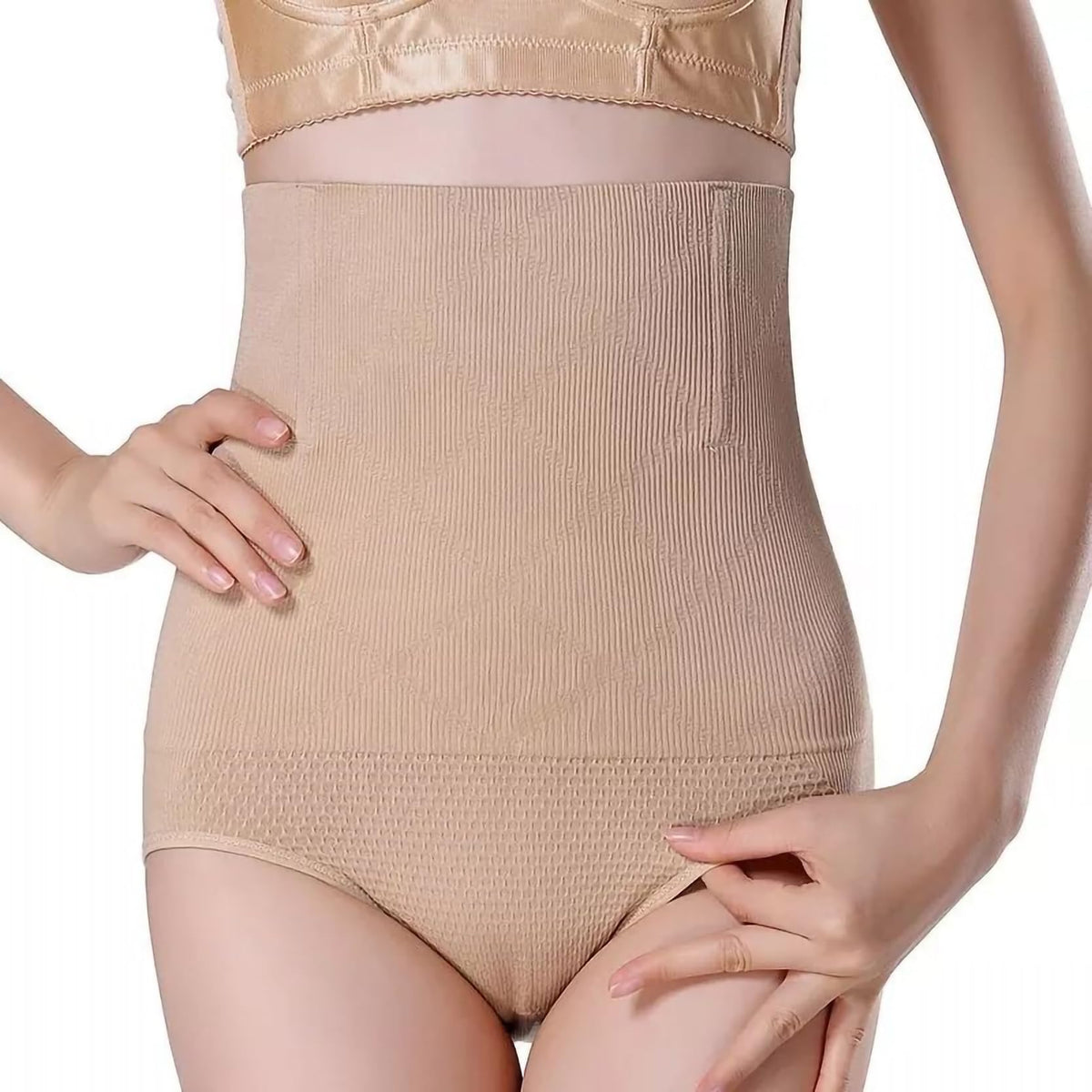 Fashiol Women Tummy Tucker Controller Wired High Waist Sliming Body Shaper (Beige, 4XL) 4