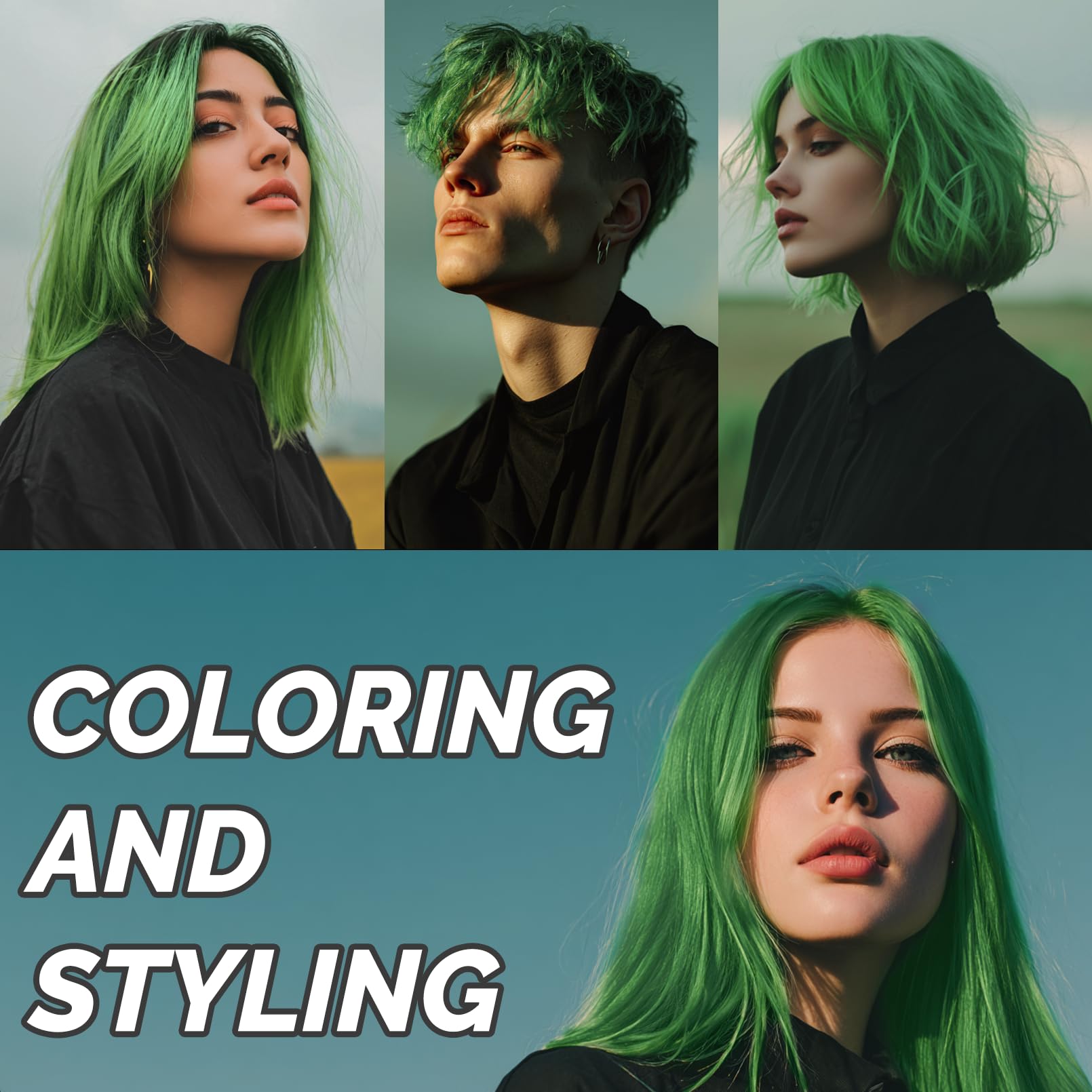 SOVONcARE green Hair Wax color, Temporary Hair Dye Wax Natural Instant Hairstyle cream for Women  Men Party, cosplay, Halloween