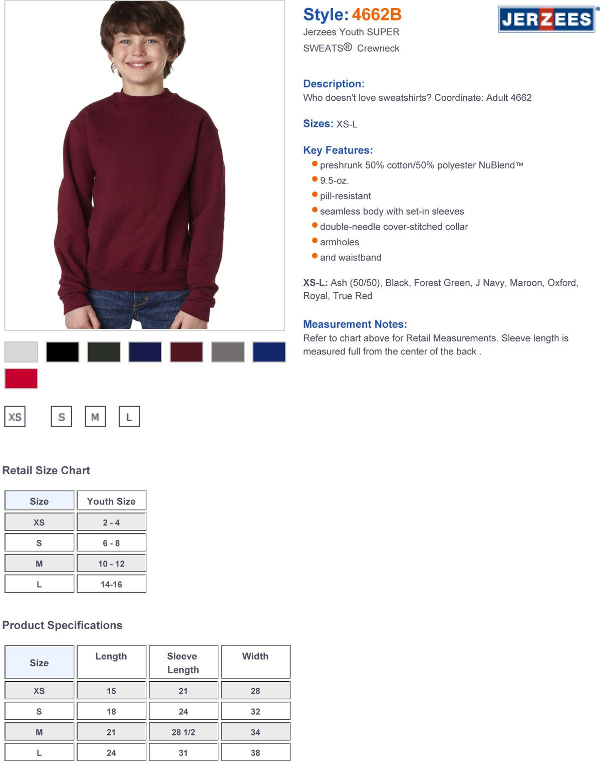 Youth 8 oz NuBlend Fleece Pullover Hooded Sweatshirt - BLAcK - S(D0102H2H7LW)