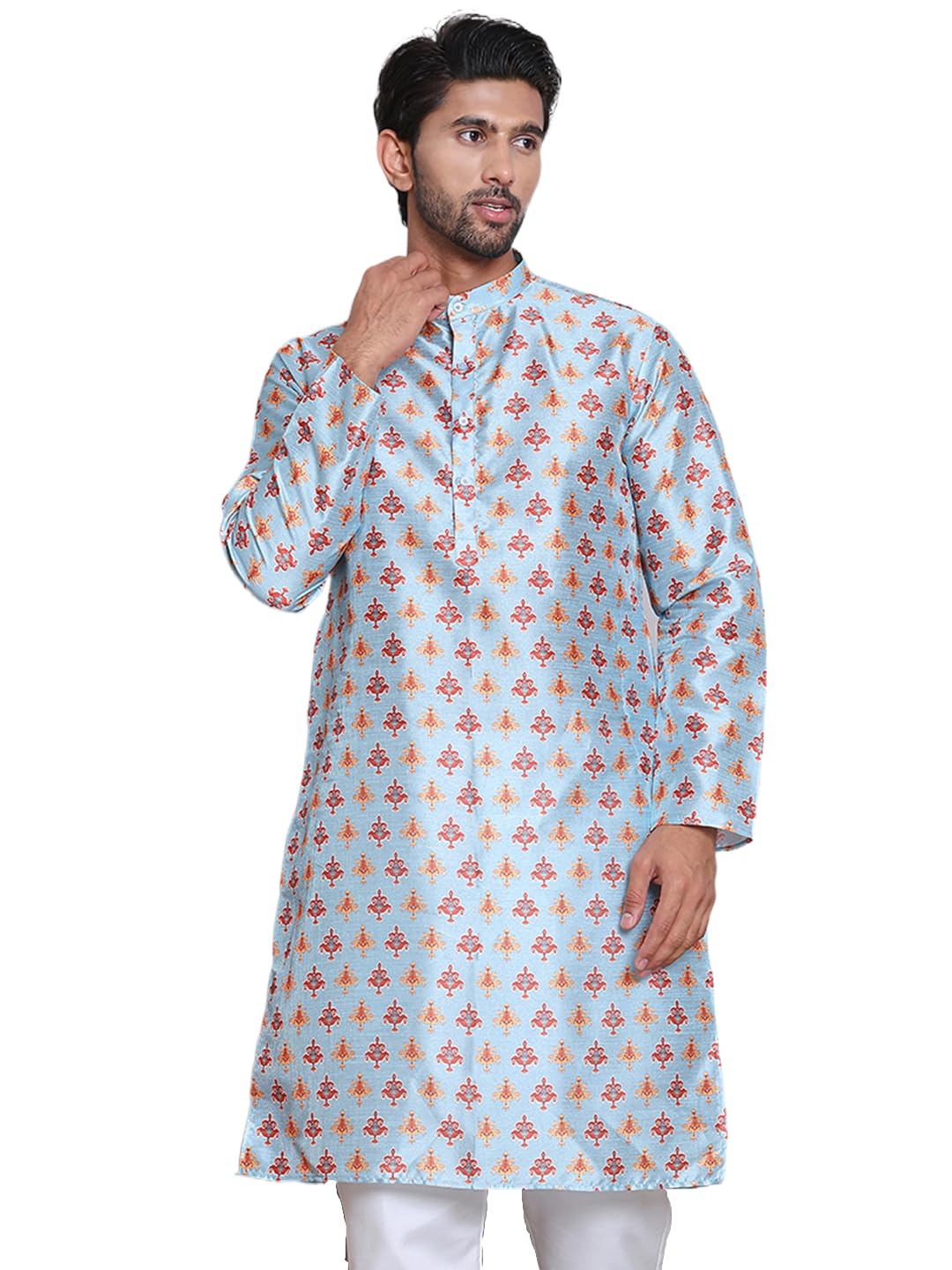 Jompers Mens Digital Printed Straight Kurta Set