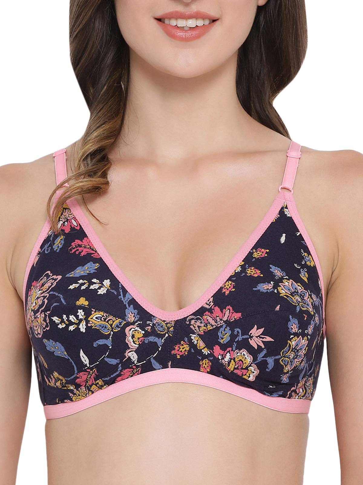 Clovia WomenS Cotton Non-Padded Wire Free Regular Bra (Br0227M0832B_Blue_32B)