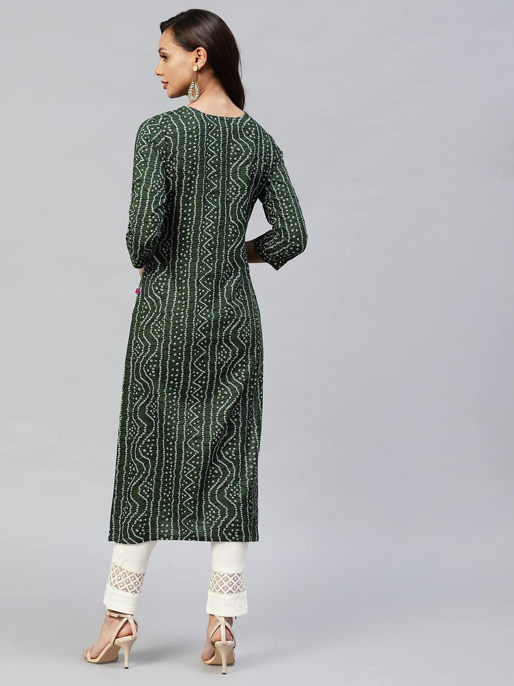 Anni Designer Women'S Rayon Bandhni Printed Straight Kurta (Dmd Bandhi)