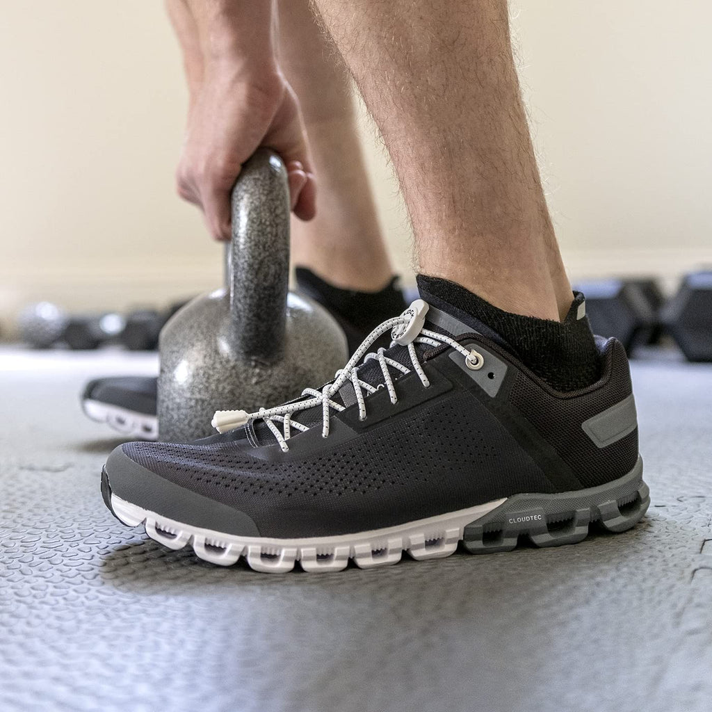 LOCK LACES (Elastic No Tie Shoelaces) (White, 48-Inch)