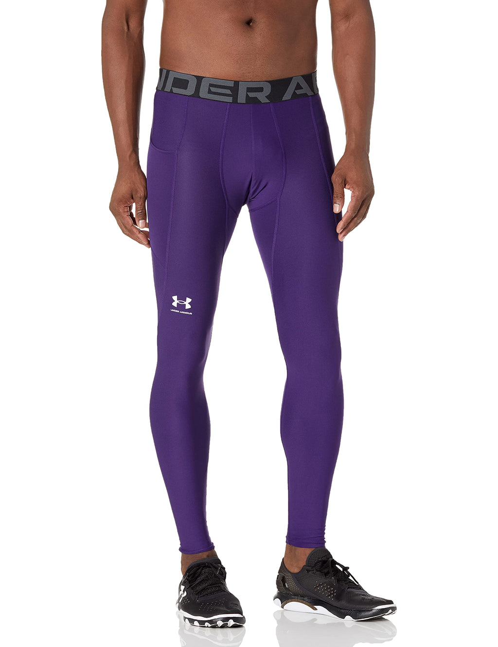 Under Armour Men's HeatGear Armour Leggings, Purple (500)/White, X-Large