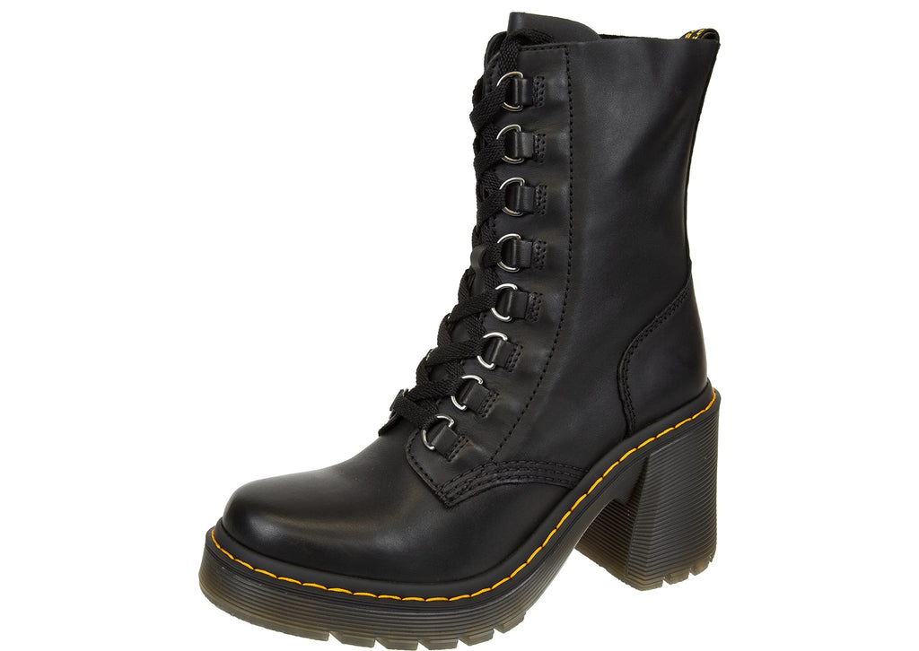 Dr. Martens Women's Lace Fashion Boot, Black Sendal Nappa, 9