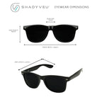 ShadyVEU Super Dark Black Sunglasses for Light Sensitive Eyes Black Shades 100% UVA & UVB Protection | Great For Beach & Sunny D