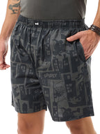 Bewakoof Official Marvel Merchandise Spiderman Mens All Over Printed Regular Fit Poplin Cotton Boxers_635759_Black_XL
