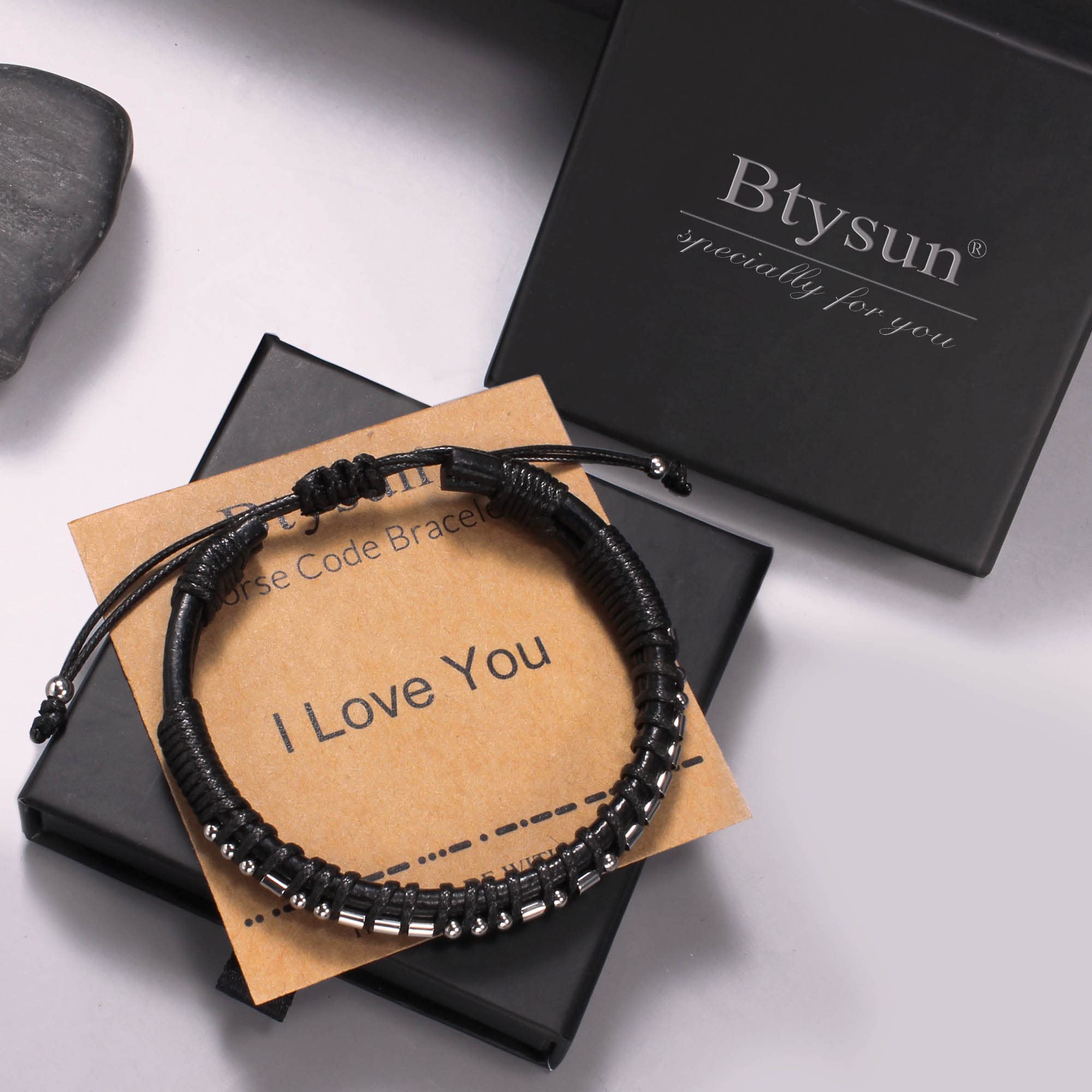 Btysun Graduation Gifts for Him 2023 A New Chapter Morse Code Bracelet Inspirational Retirement Gifts for Men Adventure Birthday