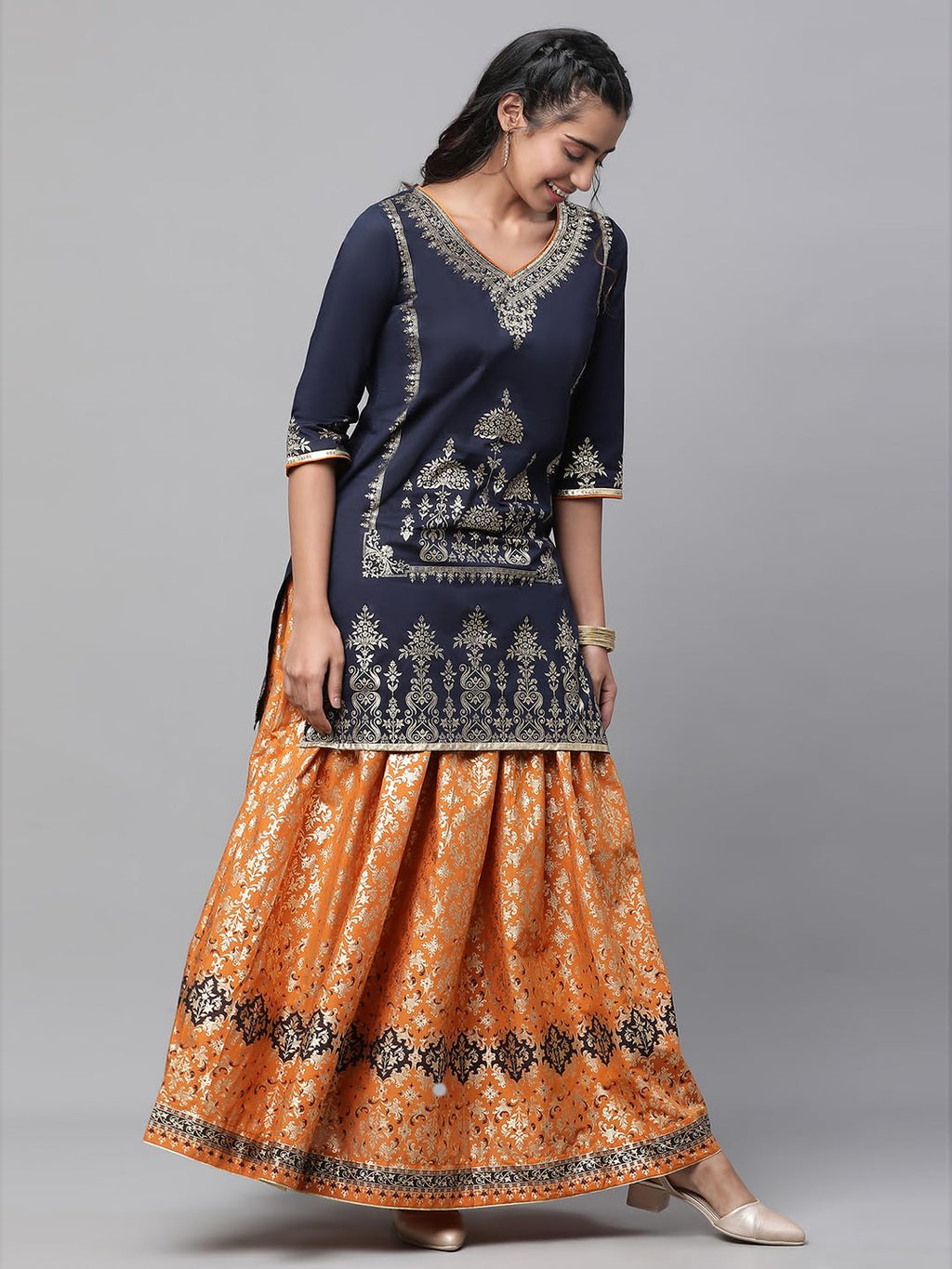 Aurelia Women'S Cotton Printed Set (23Auas14547-507310_Navy Blazer