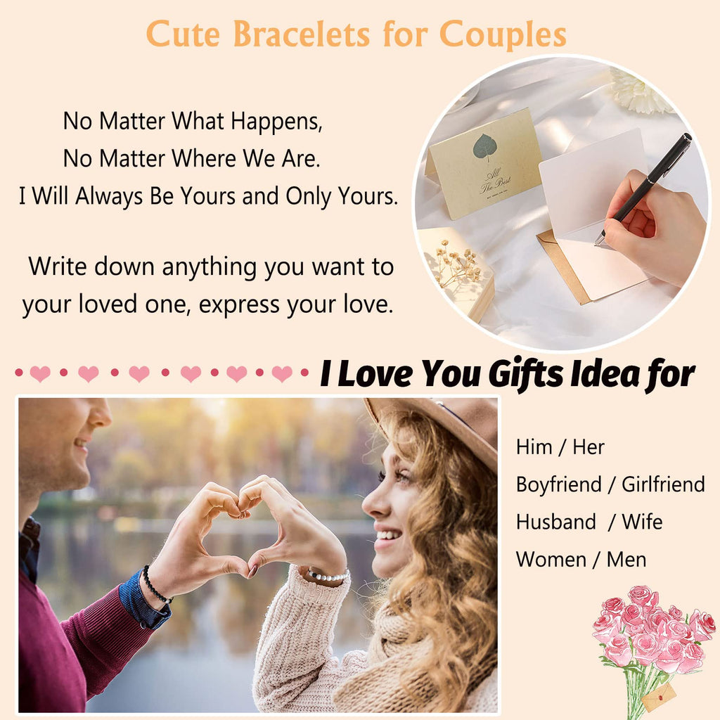 UNGENT THEM Gifts for Him Boyfriend from Girlfriend Matching Couples Bracelets Distance Relationship Pinky Promise Valentines Sw