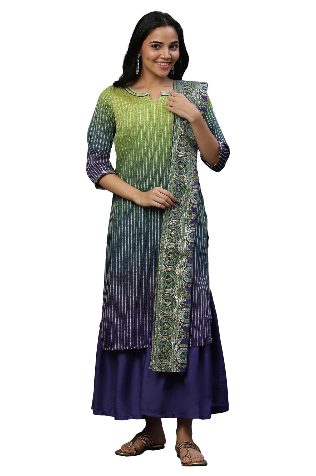 Aurelia WomenS Linen Blend Set (23Auas14695-507541_Greenable Green