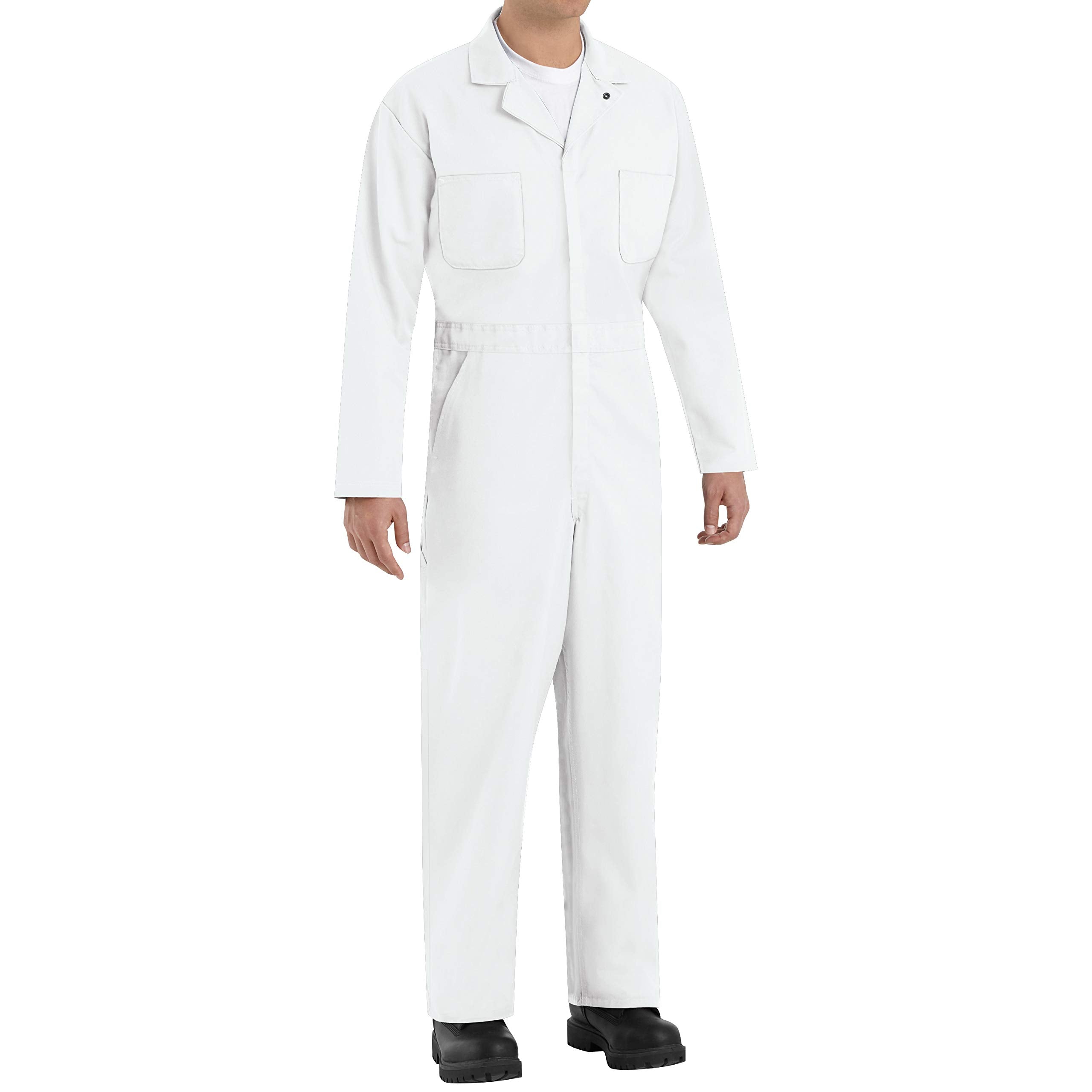 Red Kap Men's Twill Action Back Coverall, White, Small