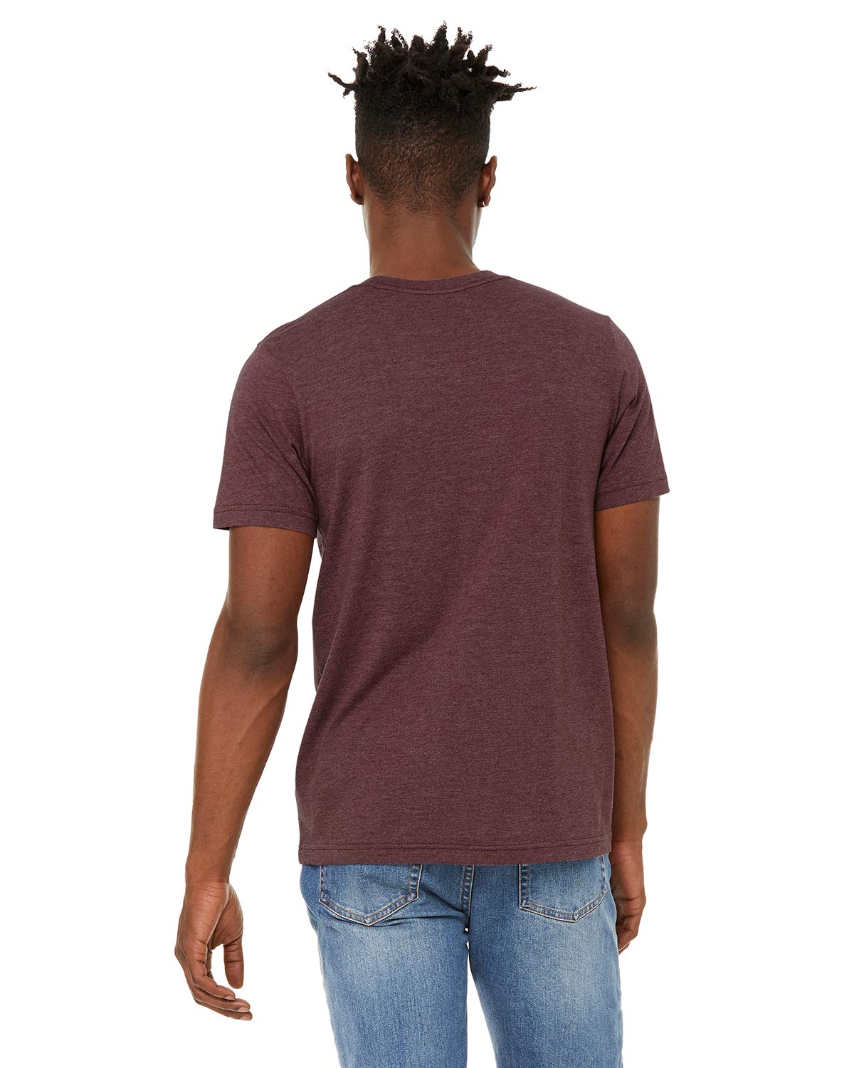 Unisex Sueded T-Shirt - HEATHER RED - XS(D0102H7KP6P)