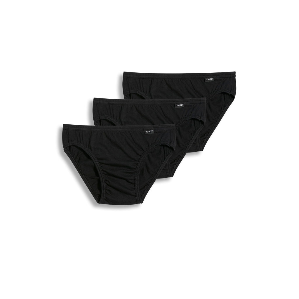 Jockey Men's Underwear Elance Bikini - 3 Pack, Black, XL