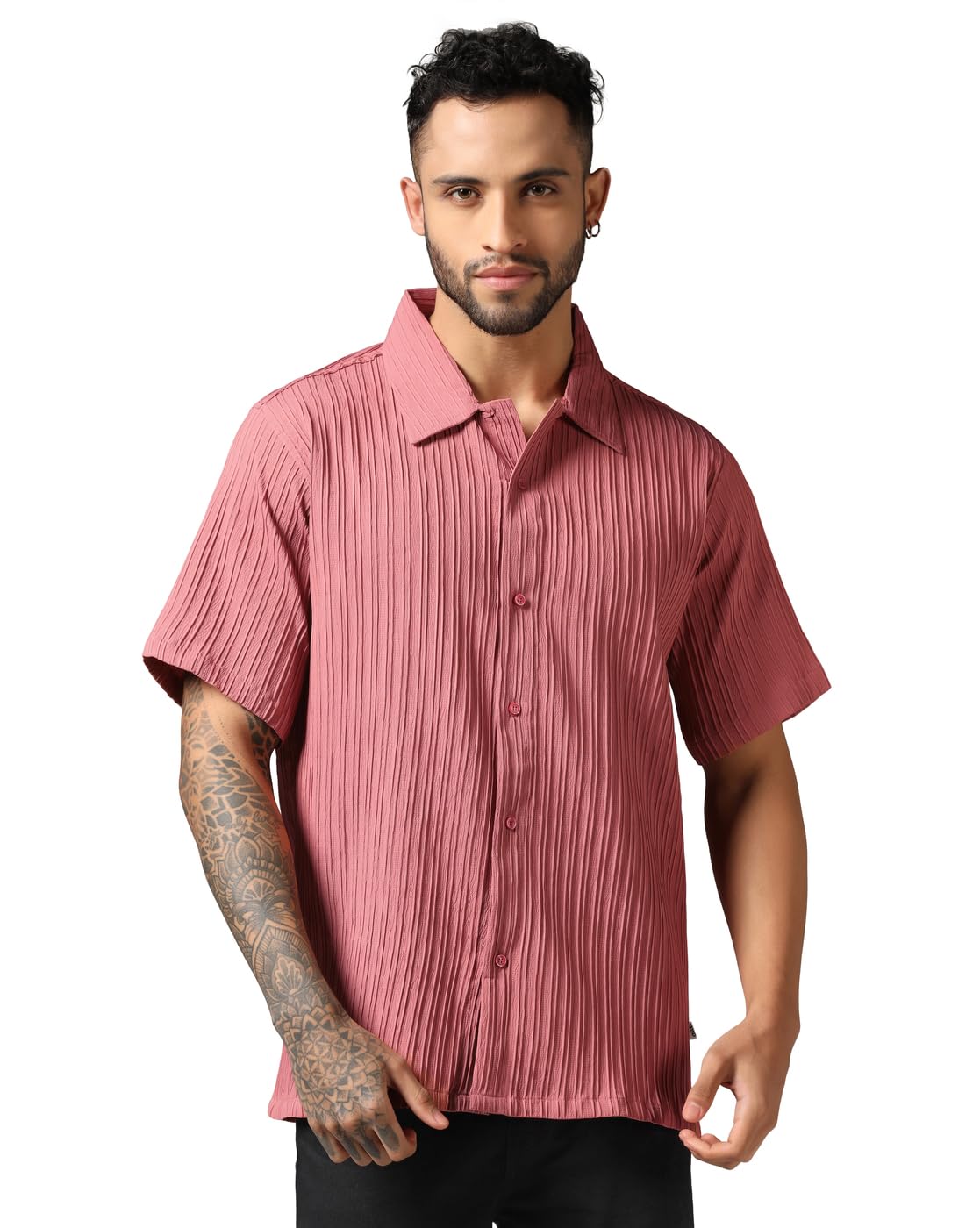 Leriya Fashion MenS Regular Fit Shirt (Lf-Ms-6139_Pink