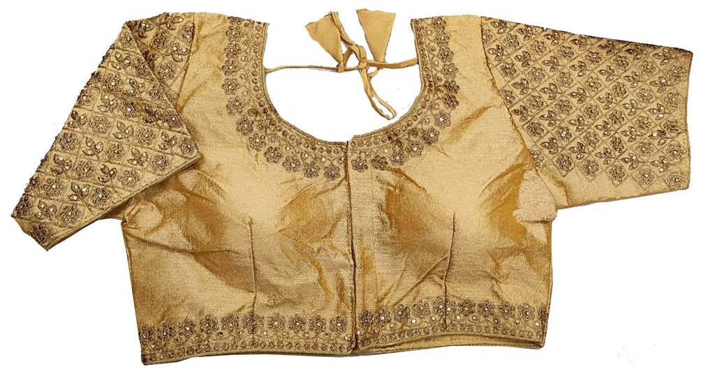 Vihu Fashion WomenS Heavy Embroidery Handwork Half Sleeves Readymade Blouse