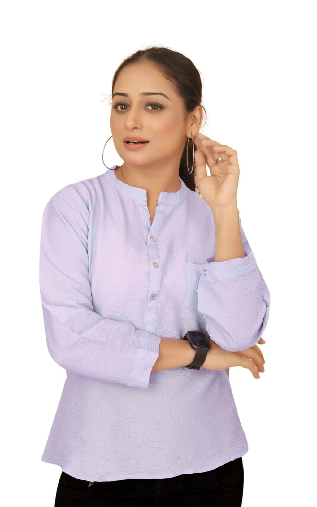 Kesudi Women Solid Tunic Top - Jeans Top - Fully Stitched Full Sleeve - Solid Color - Regular Fit - Office Wear Festival - Tunic