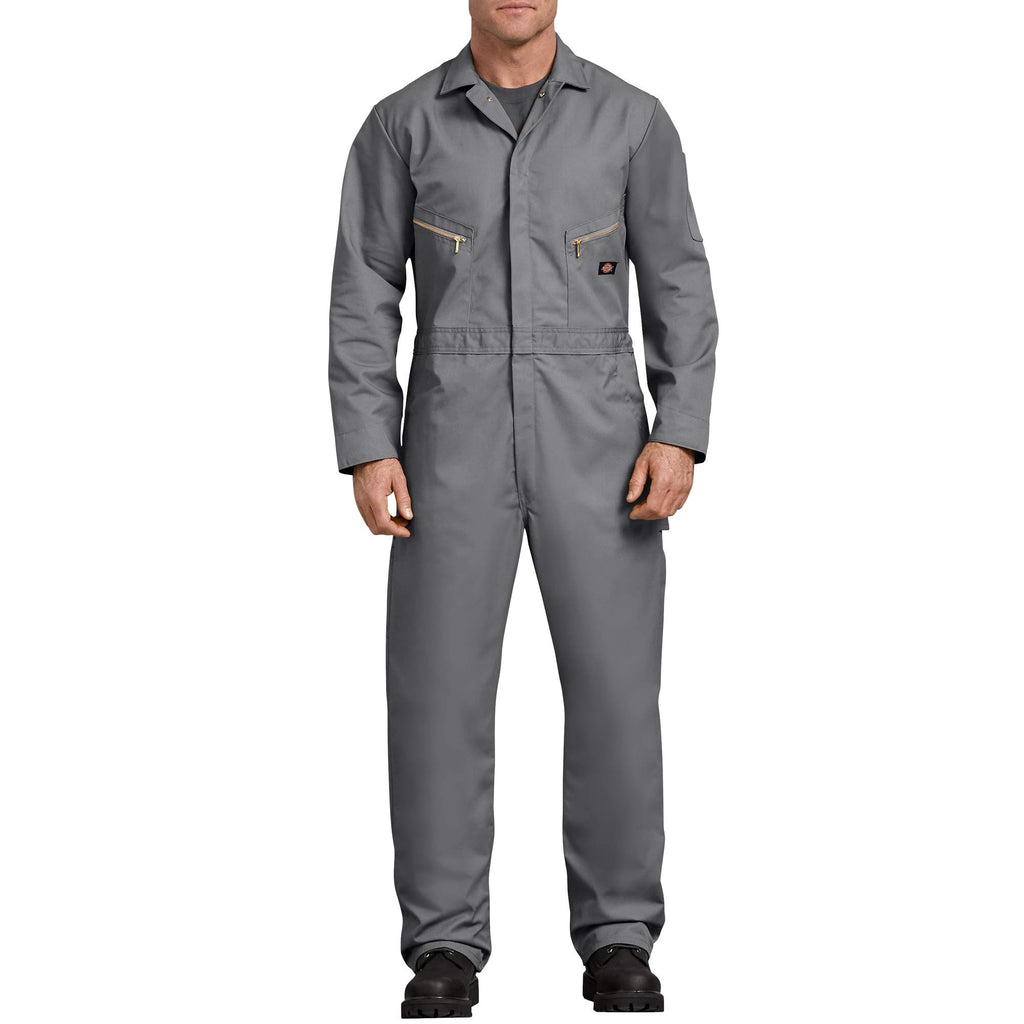 Dickies Men's 7 1/2 Ounce Twill Deluxe Long Sleeve Coverall, Gray, Medium/Short