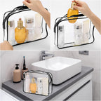 Tbestmax 10 Pack Clear Cosmetic Bags Makeup Bags Portable Waterproof TSA Approved Travel Toiletry Bags Large Organizer
