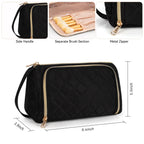 CUBETASTIC Makeup Bag, Travel Cosmetic Bag for Women Portable Cute Make Up Organizer Pouch with Makeup Brush Compartment, Two Op