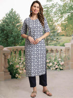 Tee Projekt Crepe Printed Kurti & Pant Set For Women Ethnic Wear Casual Wear Kurta Set