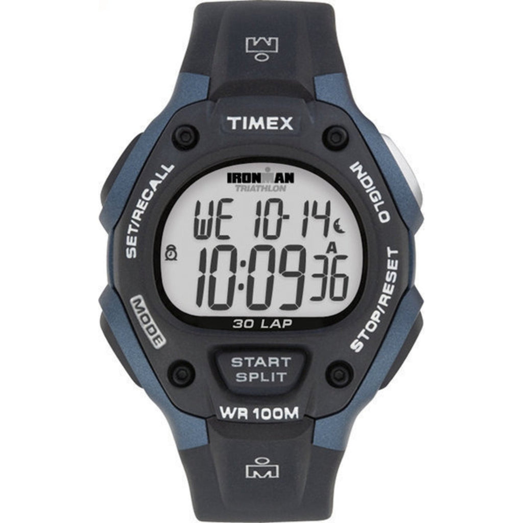 Timex Men's Ironman Triathlon Classic 30 38mm Watch - Blue & Black Case with Black Resin Strap