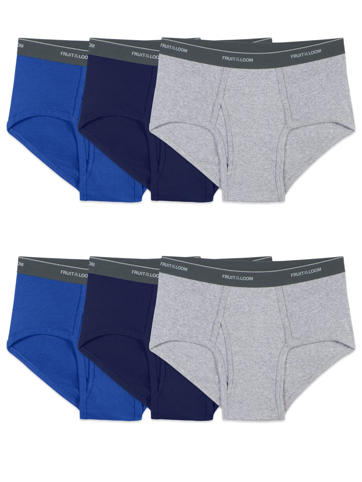 Fruit of the Loom Mens Tag-Free Cotton Briefs Big Man - 6 Pack - Assorted 3X-Large One Size