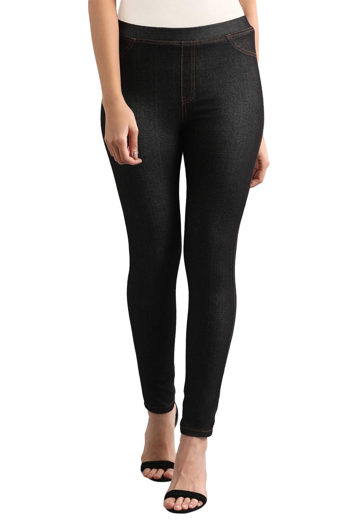 Aurelia Women Regular Fit Cotton, Polyester, Lycra Pants (20Fea60096-701080_Black_Small_Black_S)