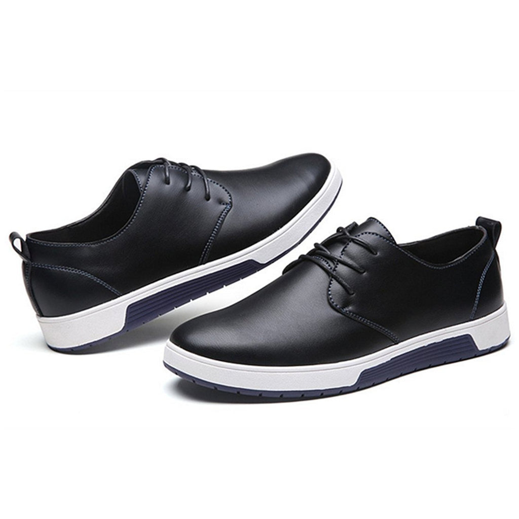 ZZHAP Men's Casual Oxford Shoes Breathable Flat Fashion Sneakers 02Black US 10