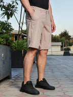 Thomas Scott Mens | Solid | Mid Rise | Light Weight | 4 Pockets | 100% Cotton | Casual | Chino | Shorts for Men (CCBS127_Khaki_