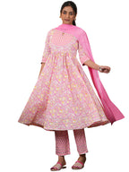 Libas WomenS Cotton Kurta Sets (35242_Pink